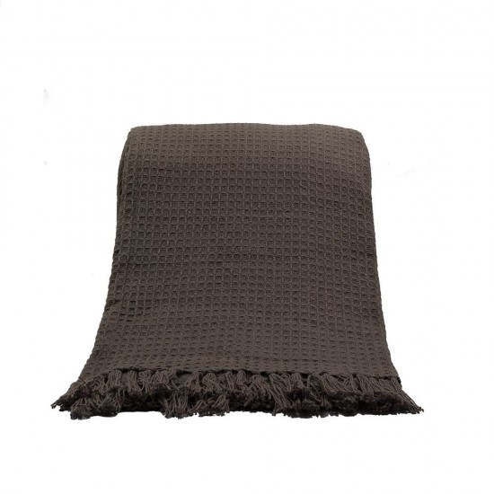 PIQUE ΡΙΧΤΑΡΙ ΔΙΑΚΟΣΜΗΤΙΚΟ 130x170cm ΒΑΜΒΑΚΙ ΓΚΡΙ MOCHA POLYESTER