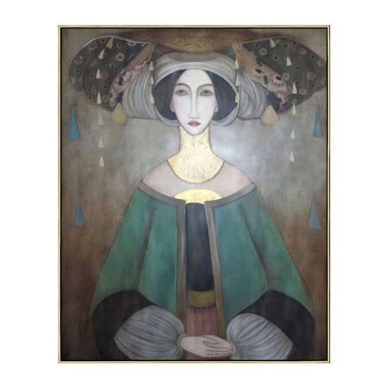 EAST LADY ΠΙΝΑΚΑΣ ΔΙΑΚΟΣΜΗΣΗΣ 80x100x5cm ΚΑΜΒΑΣ ΠΟΛΥΧΡΩΜΟ ΞΥΛΟ ΧΡΥΣΟ