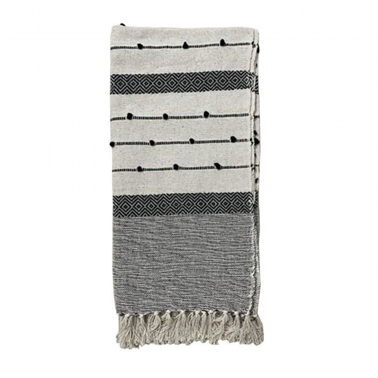 SAND ΡΙΧΤΑΡΙ ΔΙΑΚΟΣΜΗΤΙΚΟ 125x150cm ΒΑΜΒΑΚΙ ΛΕΥΚΟ ΜΑΥΡΟ