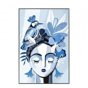 AMARI ΠΙΝΑΚΑΣ ΔΙΑΚΟΣΜΗΣΗΣ 63x93x5cm ΚΑΜΒΑΣ ΛΕΥΚΟ ΜΠΛΕ ΞΥΛΟ ΑΣΗΜΙ