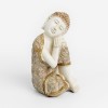 FADHI ΔΙΑΚΟΣΜΗΤΙΚΟ ΒΟΥΔΑΣ 10x10x16cm POLYRESIN ΜΠΕΖ ΧΡΥΣΟ ΜΩΒ