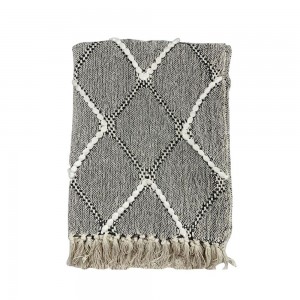 DEHO ΡΙΧΤΑΡΙ ΔΙΑΚΟΣΜΗΤΙΚΟ 180x240cm ΒΑΜΒΑΚΙ ΛΕΥΚΟ ΜΑΥΡΟ POLYESTER