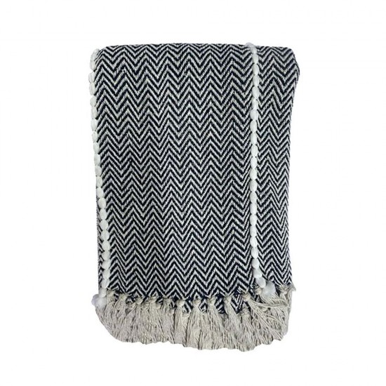 PIRA ΡΙΧΤΑΡΙ ΔΙΑΚΟΣΜΗΤΙΚΟ 130x170cm ΒΑΜΒΑΚΙ ΛΕΥΚΟ ΜΑΥΡΟ POLYESTER