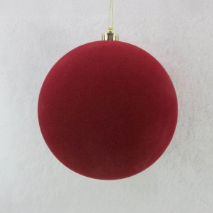 VELOUR ΧΡΙΣΤΟΥΓΕΝΝΙΑΤΙΚΗ ΜΠΑΛΑ 20x20x21cm ΤΣΟΧΑ ΚΟΚΚΙΝΟ