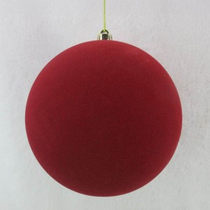 VELOUR ΧΡΙΣΤΟΥΓΕΝΝΙΑΤΙΚΗ ΜΠΑΛΑ 25x25x26cm ΤΣΟΧΑ ΚΟΚΚΙΝΟ