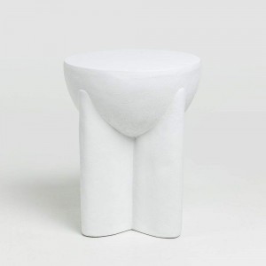 LITHOS HANDLE SIDE TABLE ΛΕΥΚΟ 36.5x36.5x46.5cm