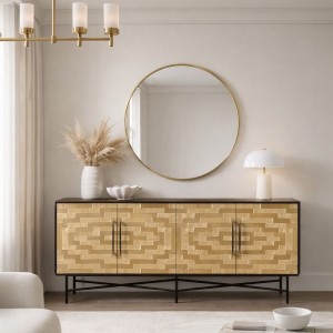 RITZ ΜΠΟΥΦΕΣ 4ΠΟΡΤΕΣ ΜΑΥΡΟ ΧΡΥΣΟ ΜΑΤ 180x45x76