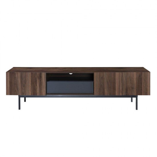 GROOVES TV STAND 2ΠΟΡΤΕΣ 2ΣΥΡΤΑΡΙΑ WOTAN OAK ΓΚΡΙ 180x41,5xH50cm