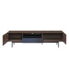 GROOVES TV STAND 2ΠΟΡΤΕΣ 2ΣΥΡΤΑΡΙΑ WOTAN OAK ΓΚΡΙ 180x41,5xH50cm