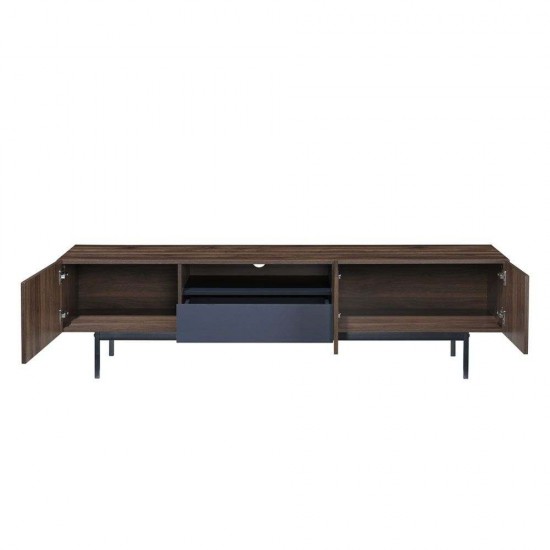 GROOVES TV STAND 2ΠΟΡΤΕΣ 2ΣΥΡΤΑΡΙΑ WOTAN OAK ΓΚΡΙ 180x41,5xH50cm