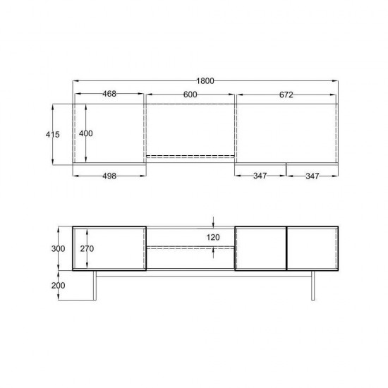 GROOVES TV STAND 2ΠΟΡΤΕΣ 2ΣΥΡΤΑΡΙΑ WOTAN OAK ΓΚΡΙ 180x41,5xH50cm
