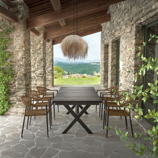 SORPRESA ΤΡΑΠΕΖΙ ΕΠΕΚΤΕΙΝΟΜΕΝΟ-Η ΓΚΡΙ ΓΚΡΙ ΣΚΟΥΡΟ 202x101xH77cm