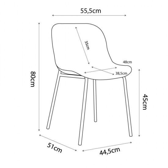 LIGNA ΚΑΡΕΚΛΑ ΛΕΥΚΟ 56,5x48xH79,5cm