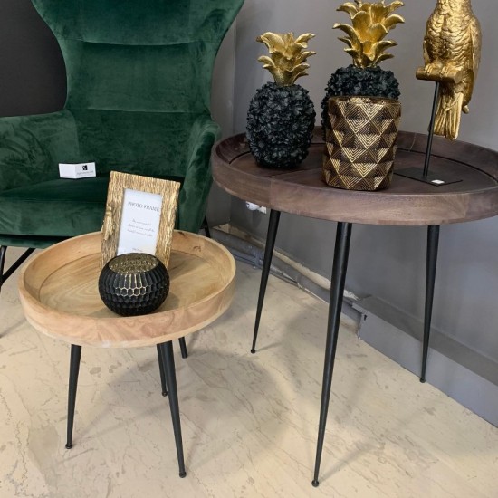 LAMA SIDE TABLE SET2 D60xH62cm-D40xH42cm