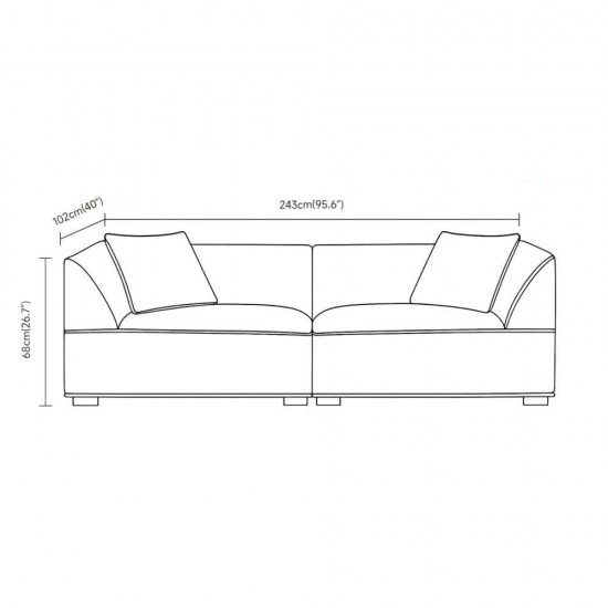 RULER ΚΑΝΑΠΕΣ 3ΘΕΣΙΟΣ ΓΚΡΙ 243x102x68cm RULER ΚΑΝΑΠΕΣ 3ΘΕΣΙΟΣ ΓΚΡΙ 243x102x68cm