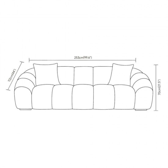 BOSSANOVA ΚΑΝΑΠΕΣ 3ΘΕΣΙΟΣ ΠΡΑΣΙΝΟ ΣΚΟΥΡΟ 253x112x70cm