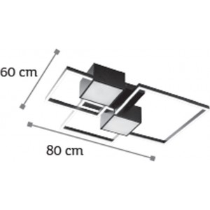 Μεταλλική Πλαφονιέρα Οροφής Μαύρη