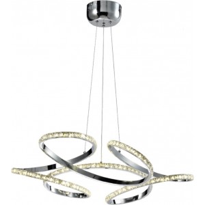 Κρεμαστό Φωτιστικό Μοντέρνο LED Ασημί Με κρύσταλλα