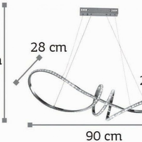 Κρεμαστό Φωτιστικό Μοντέρνο LED Χρώμιο Με Κρύσταλλα-ΚΡΥΣΤΑΛΛΑ-ΑΣΗΜΙ-ΚΡΕΜΑΣΤΟ ΦΩΤΙΣΤΙΚΟ-LED-