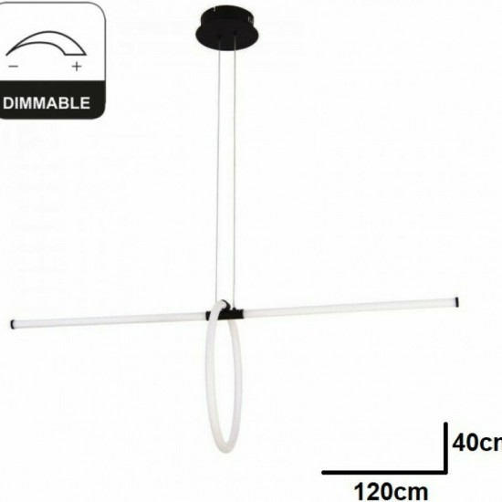 Κρεμαστό Φωτιστικό Μοντέρνο LED 30W 3000K Λευκό-ΚΡΕΜΑΣΤΟ ΦΩΤΙΣΤΙΚΟ-ΜΑΥΡΟ-LED-