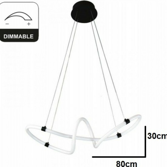 Κρεμαστό Φωτιστικό Μοντέρνο LED 25W 3000K-ΚΡΕΜΑΣΤΟ ΦΩΤΙΣΤΙΚΟ-ΜΑΥΡΟ-LED-