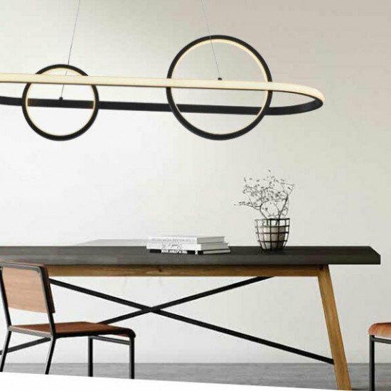 Κρεμαστό Φωτιστικό Μοντέρνο LED Μαύρο Αλουμινίου-ΜΑΥΡΟ-ΚΡΕΜΑΣΤΟ ΦΩΤΙΣΤΙΚΟ-LED-