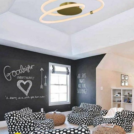 Μεταλλική Πλαφονιέρα Οροφής Χρυσή 40W 3000K 60cm-ΦΩΤΙΣΤΙΚΟ ΟΡΟΦΗΣ-ΧΡΥΣΟ-LED-