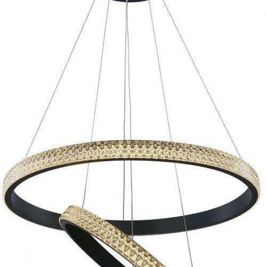 Κρεμαστό Φωτιστικό Μοντέρνο LED Μαύρο-ΚΡΕΜΑΣΤΟ-ΦΩΤΙΣΤΙΚΟ-ΜΑΥΡΟ-LED-