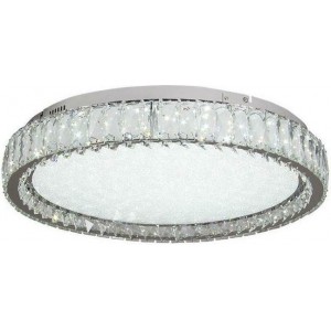 Πλαφονιέρα Οροφής Ασημί με Κρύσταλλα LED 60x15cm