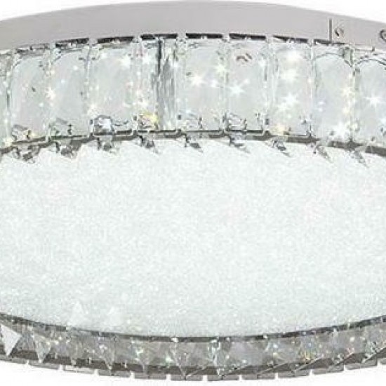 Πλαφονιέρα Οροφής Ασημί με Κρύσταλλα LED 60x15cm