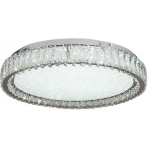 Πλαφονιέρα Οροφής Ασημί με Κρύσταλλα LED 80x15cm