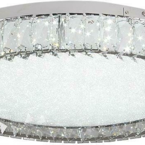 Πλαφονιέρα Οροφής Ασημί με Κρύσταλλα LED 80x15cm-ΟΡΟΦΗΣ-ΠΛΑΦΟΝΙΕΡΑ-ΚΡΥΣΤΑΛΛΟ-ΑΣΗΜΙ-LED-