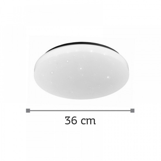 STRASS ΠΛΑΦΟΝΙΕΡΑ ΟΡΟΦΗΣ ΣΤΡΟΓΓΥΛΗ LED ΛΕΥΚΟ ΑΚΡΥΛΙΚΟ Φ36cm