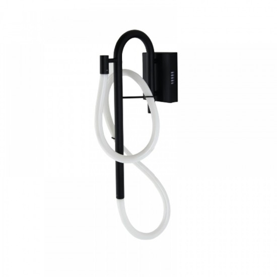 Μοντέρνο Φωτιστικό Τοίχου με Ενσωματωμένο LED και Θερμό Λευκό Φως σε Μαύρο Χρώμα