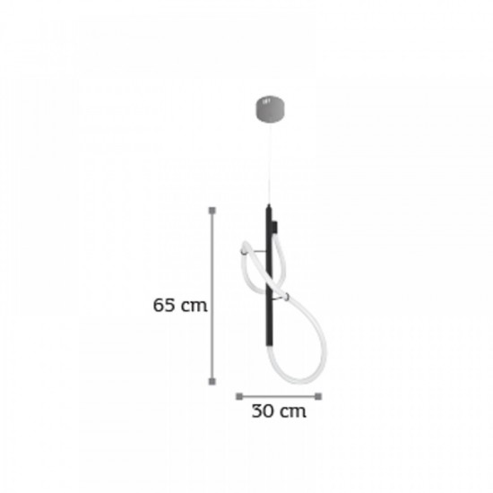 Μοντέρνο Κρεμαστό Φωτιστικό με Ενσωματωμένο LED σε Λευκό Χρώμα