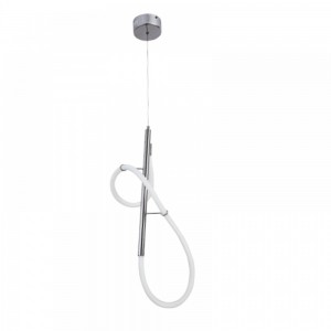 Μοντέρνο Κρεμαστό Φωτιστικό με Ενσωματωμένο LED Χρώμιο σε Ασημί Χρώμα