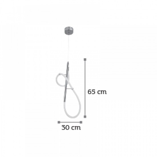 Μοντέρνο Κρεμαστό Φωτιστικό με Ενσωματωμένο LED σε Χρυσό Χρώμα