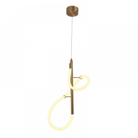 Μοντέρνο Κρεμαστό Φωτιστικό με Ενσωματωμένο LED σε Χρυσό Χρώμα