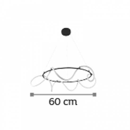 Κρεμαστό Φωτιστικό Μοντέρνο LED Μαύρο Φ60