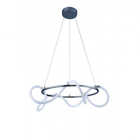 Κρεμαστό Φωτιστικό Μοντέρνο LED Χρώμιο Φ80