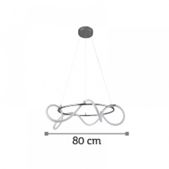 Κρεμαστό Φωτιστικό Μοντέρνο LED Χρώμιο Φ80
