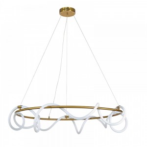 Μοντέρνο Κρεμαστό Φωτιστικό με Ενσωματωμένο LED σε Χρυσό Χρώμα Φ80