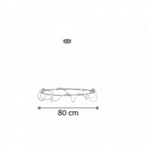 Μοντέρνο Κρεμαστό Φωτιστικό με Ενσωματωμένο LED σε Χρυσό Χρώμα Φ80