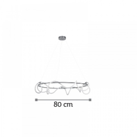 Μοντέρνο Κρεμαστό Φωτιστικό με Ενσωματωμένο LED σε Χρυσό Χρώμα Φ80