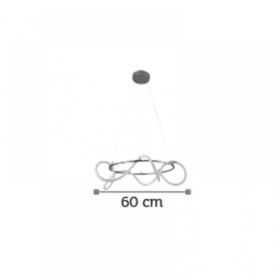 Κρεμαστό Φωτιστικό Μοντέρνο LED Χρώμιο Φ60