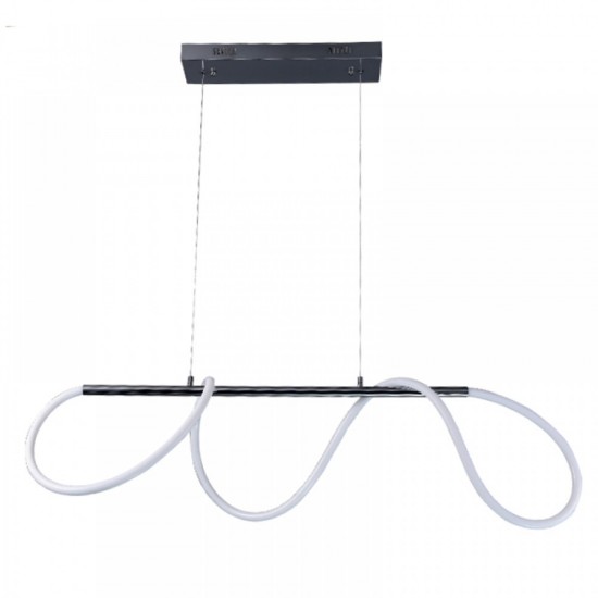 Μοντέρνο Κρεμαστό Φωτιστικό Ράγα με Ενσωματωμένο LED Dimmable σε Ασημί Χρώμα