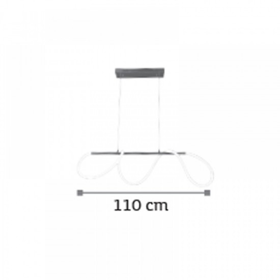 Μοντέρνο Κρεμαστό Φωτιστικό Ράγα με Ενσωματωμένο LED Dimmable σε Ασημί Χρώμα