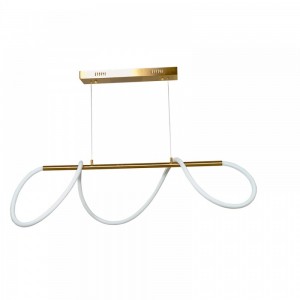 Μοντέρνο Κρεμαστό Φωτιστικό Ράγα με Ενσωματωμένο LED Dimmable σε Χρυσό Χρώμα