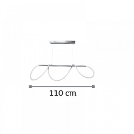 Μοντέρνο Κρεμαστό Φωτιστικό Ράγα με Ενσωματωμένο LED Dimmable σε Χρυσό Χρώμα