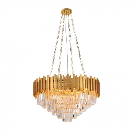ARISTO ΚΡΕΜΑΣΤΟ ΦΩΤΙΣΤΙΚΟ 12ΦΩΤΟ ΚΡΥΣΤΑΛΛΟ ΑΛΟΥΜΙΝΙΟ ΧΡΥΣΟ Φ80cm